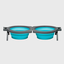 LPA Bella Roma Pet Travel Bowl Double Dine Medium Blue (7992)