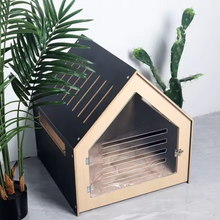 Modern Black Dog House Crate with Cushion Pet Savers