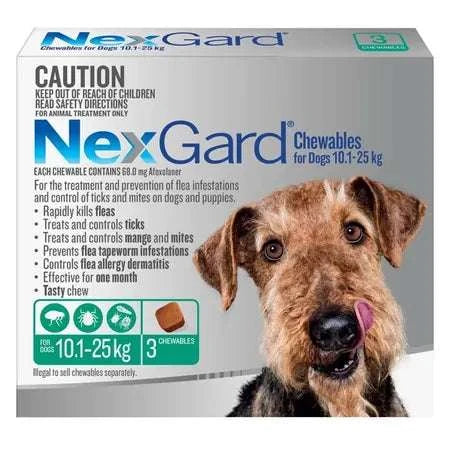 Nexgard Chew Large (Green) 10.1-25kg 3pk Pet Savers