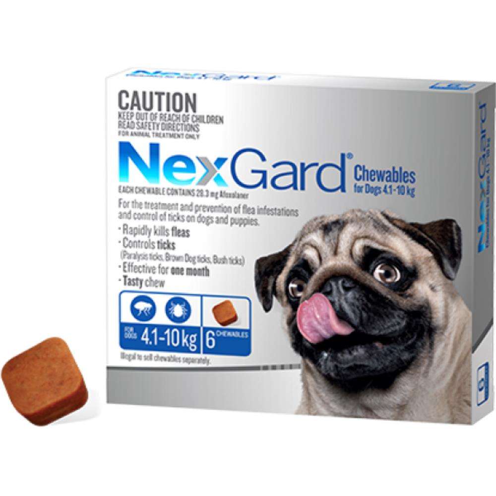 NexGard Chew Medium (Blue) 6pk - Flea & Tick Treatment Pet Savers