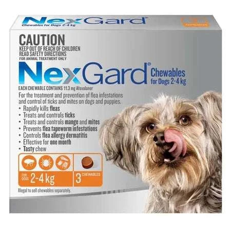 NexGard Chew Small (Orange) 2-4kg 3pk Pet Savers