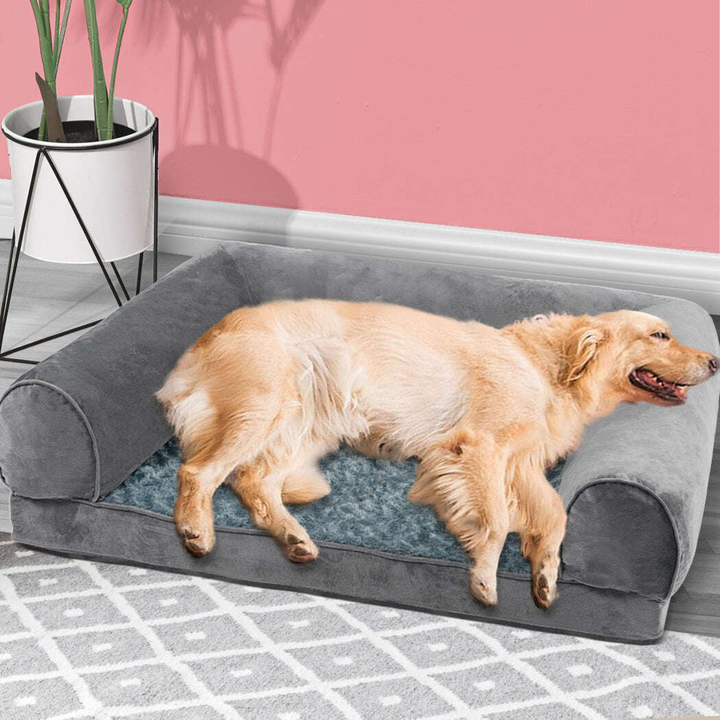 PaWz Pet Bed Sofa Dog Bedding Soft Warm L Grey Large-1910112954104287238