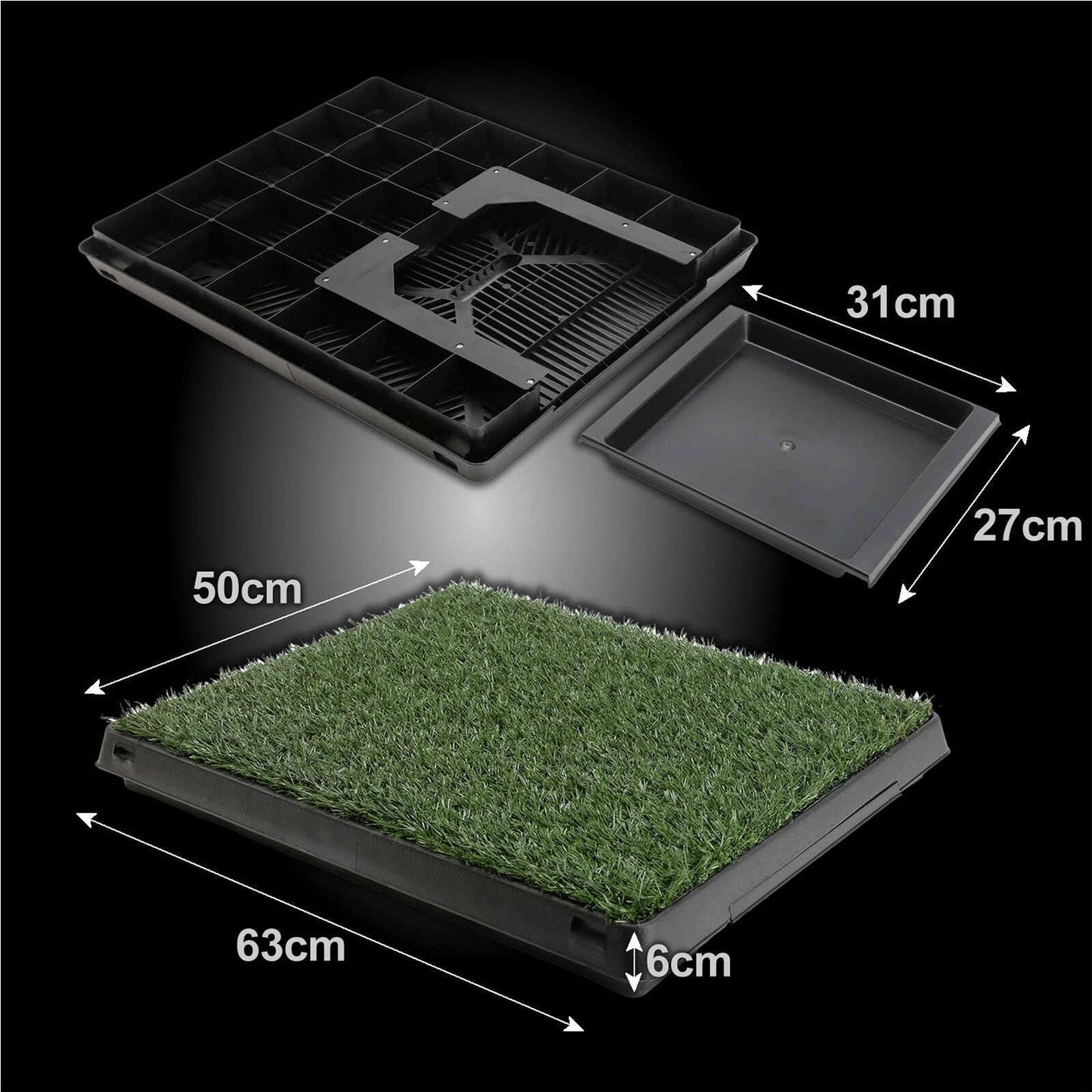 Paw Mate Dog Potty Tray with Grass Mat - 63cm x 50cm Pet Savers