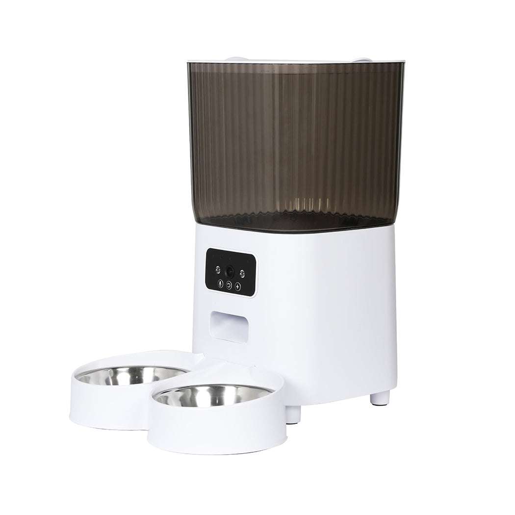 PaWz 5L Auto Pet Feeder Automatic Camera Wi-Fi White-1910112494316294144