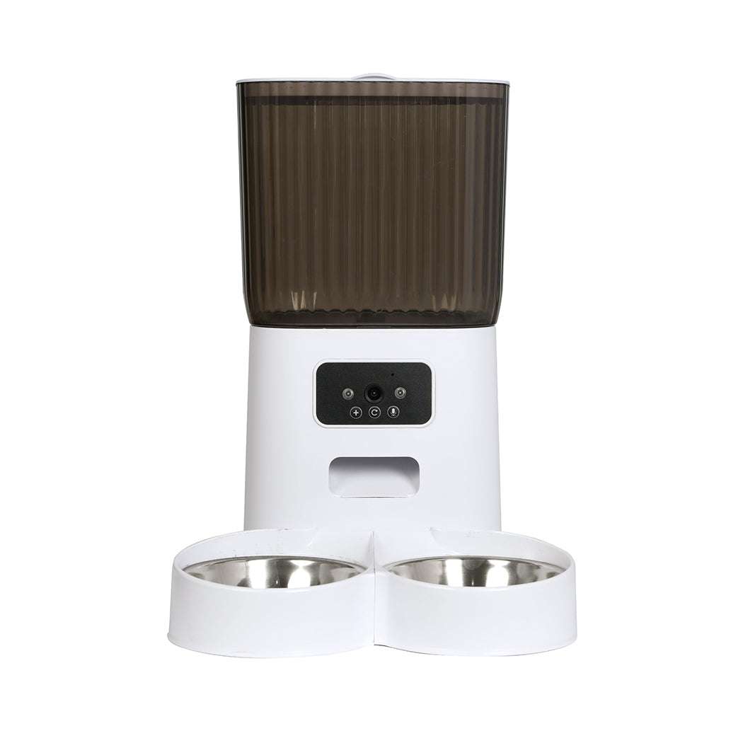 PaWz 5L Auto Pet Feeder Automatic Camera Wi-Fi White-1910112494316294145