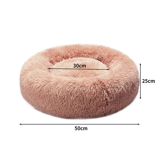 PaWz Pet Bed Cat Dog Donut Nest Calming S Pink Small-1910113144466968578