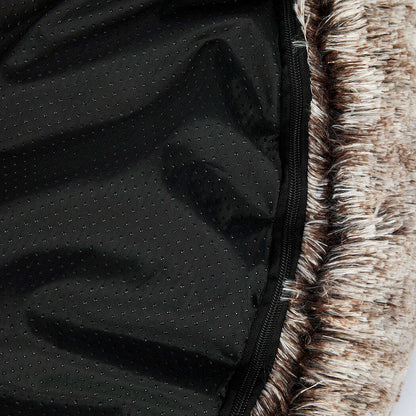 PaWz Pet Bed Cat Dog Donut Nest Calming L Brown Large-1910112956272742404