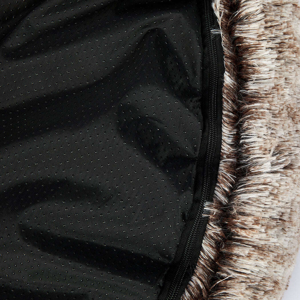 PaWz Pet Bed Cat Dog Donut Nest Calming M Brown Medium-1910112957845606404