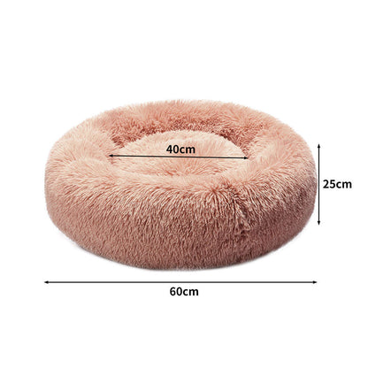 PaWz Pet Bed Cat Dog Donut Nest Calming M Pink Medium-1910113143946874882