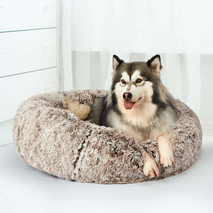 PaWz Pet Bed Cat Dog Donut Nest Calming XL Brown X-Large-1910112959355555847