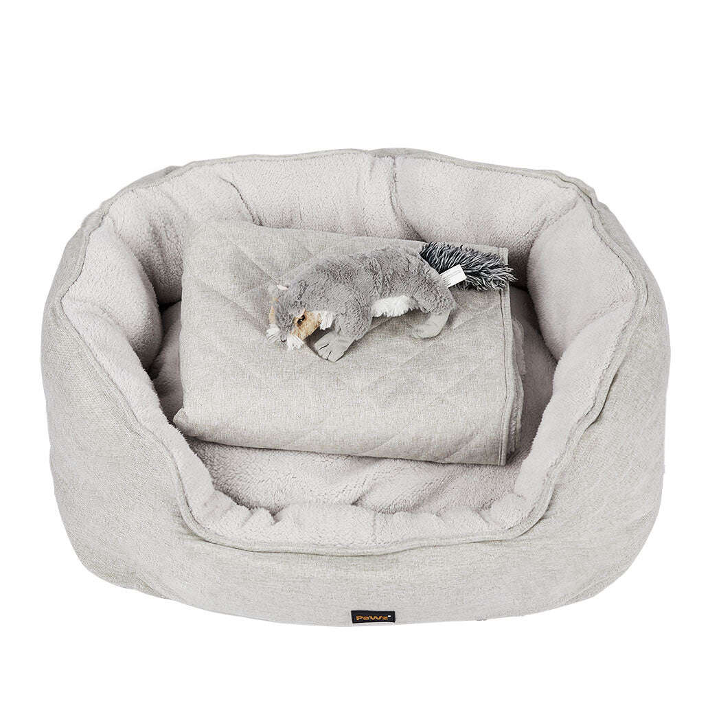 PaWz Pet Bed Set Dog Cat Quilted Blanket X-Large Beige-1910112963755380736