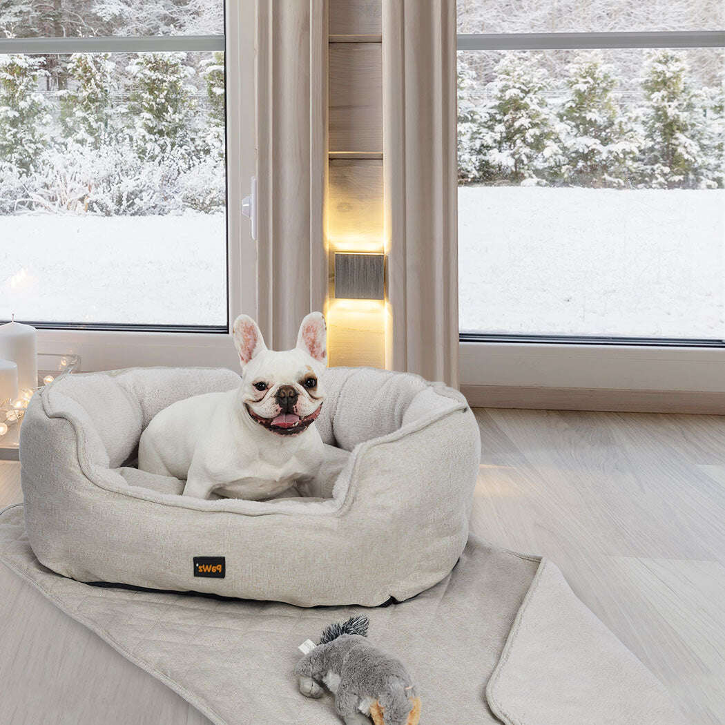 PaWz Pet Bed Set Dog Cat Quilted Blanket X-Large Beige-1910112963755380743