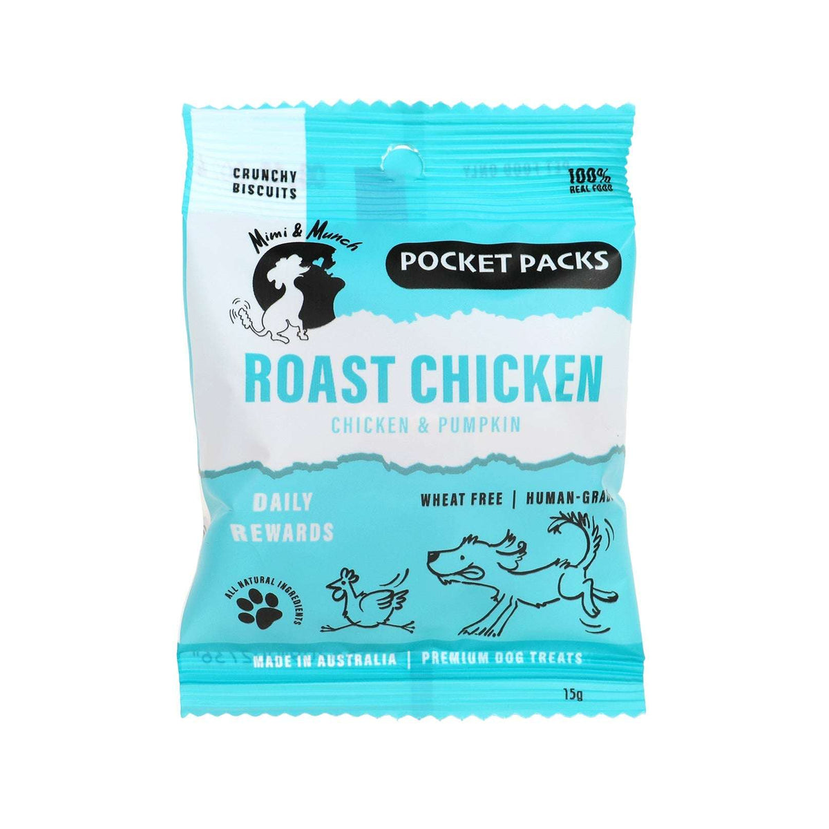 Roast Chicken Natural Dog Treats - Pocket Packs (5 Mini Packs) - Mimi & Munch AU - Baked Treats