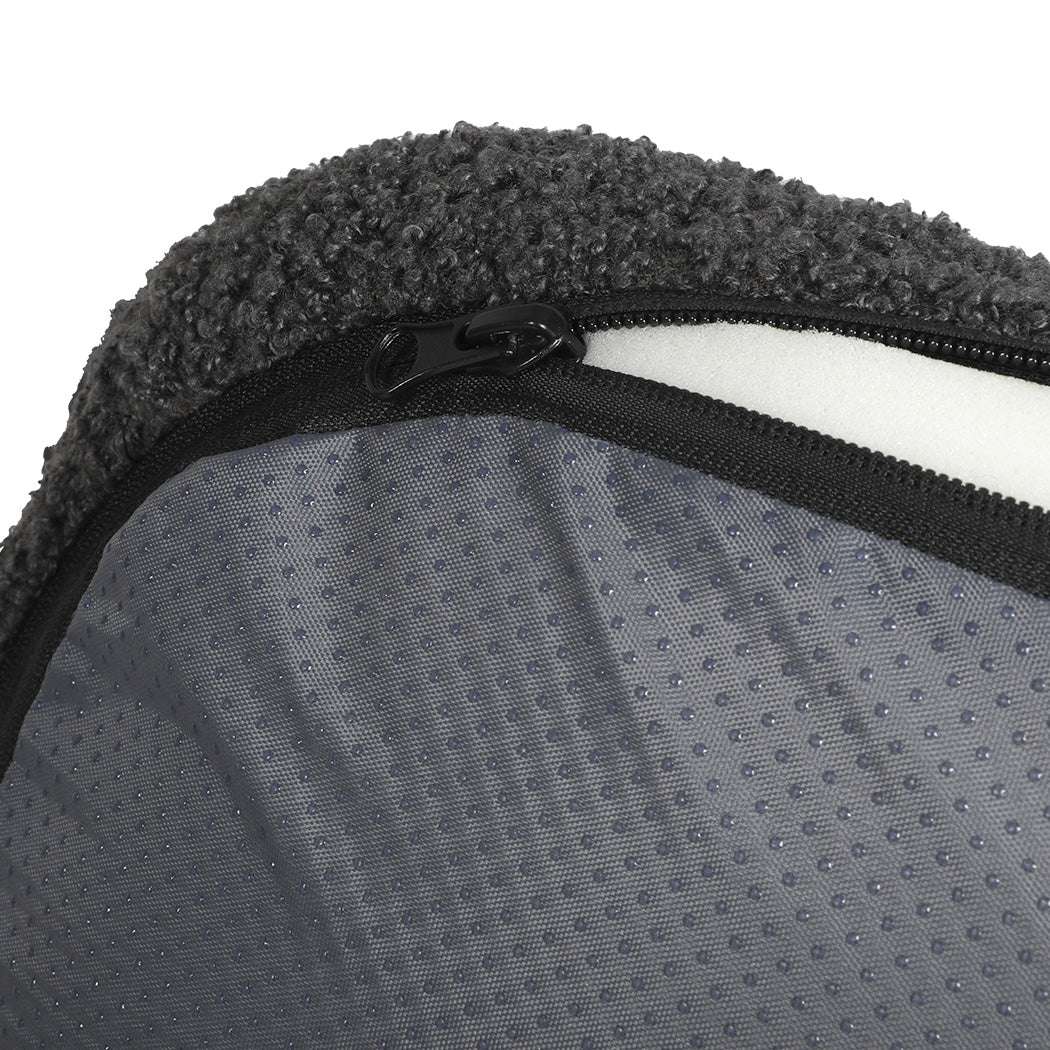 Pawz S Size Orthopedic Dog Bed with Sherpa Plush Removable Cover in Grey-1919892817057026051