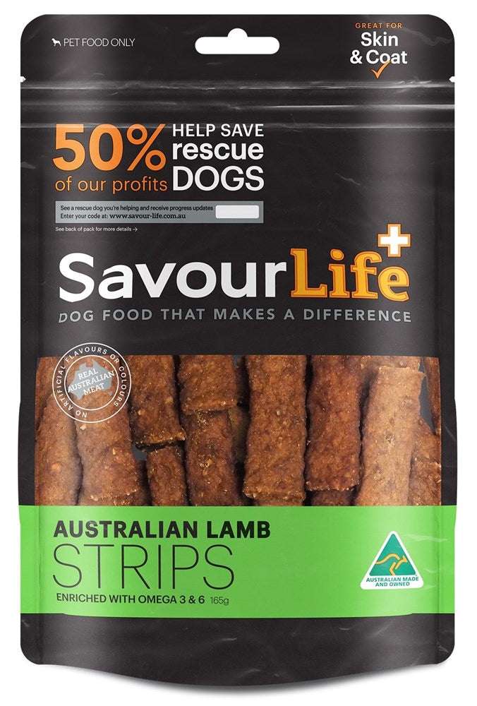 SavourLife Lamb Strips 165g each | Bundle Deal 3 Packs Pet Savers