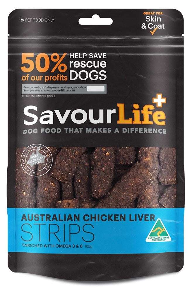 SavourLife Liver Chicken Strips 165g each | Bundle Deal 3 Packs Pet Savers