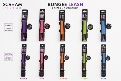 Scream Reflective Bungee Leash with Padded Handle Pet Savers