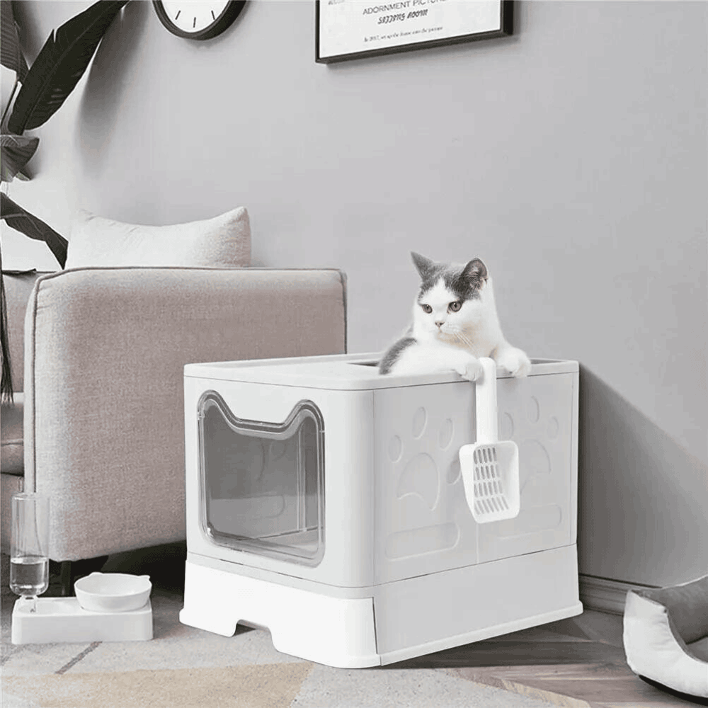 Tidy Cat Litter Box Enclosure with Portable Scoop Drawer