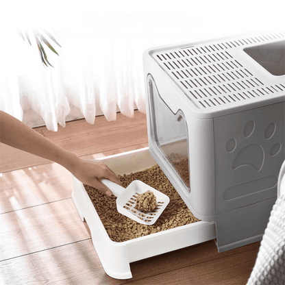 Tidy Cat Litter Box Enclosure with Portable Scoop Drawer