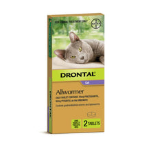 Drontal Cat Wormer for Cats Under 4kg (2 Tabs)