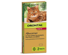 Drontal Cat Wormer for Cats Under 6kg (2 Tabs)