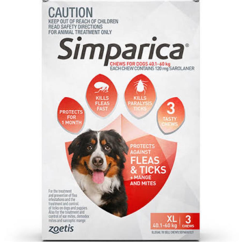 Simparica Dog 40.1-60kg Red 3pk (10016583)